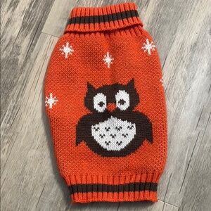 Orange Owl Knit Cat/Dog Sweater